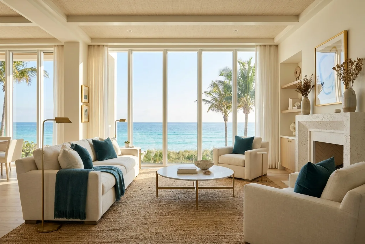 Elegant, light-filled interior of a high-end home